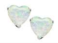 Tommaso Design™ Genuine 7mm Heart shape Opal Earring Studs
