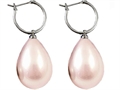 Genuine Pink South Sea Shell Majorca Pearl Earring Drops with 15mm Hoops