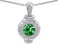 Original Star K™ 8mm Simulated Emerald Bali Style Pendant