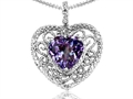 Tommaso Design™ Simulated Heart Shape Alexandrite and Diamond Pendant
