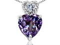 Tommaso Design™ Small 6mm Heart Shape Simulated Alexandrite and Diamond Pendant