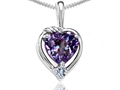 Tommaso Design™ Simulated Heart Shape Alexandrite and Diamond Pendant