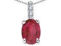 Tommaso Design™ Genuine Oval Ruby and Diamond Pendant