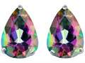 Original Star K™ Pear Shape 9x7mm Rainbow Mystic Topaz Earring Studs