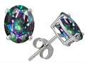 Original Star K™ Oval 8x6mm Mystic Rainbow Topaz Earring Studs
