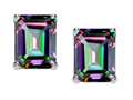 Original Star K™ Emerald Cut 8x6mm Mystic Rainbow Topaz Earrings