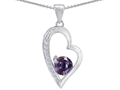 Original Star K™ Round Simulated Alexandrite Heart Pendant