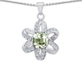 Original Star K™ Round Genuine Green Amethyst Flower Pendant