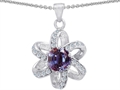 Original Star K™ Round Simulated Alexandrite Flower Pendant