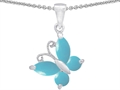Original Star K™ Butterfly Pendant Made with Simulated Turquoise
