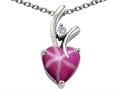 Original Star K™ Heart Shape Created 8mm Created Star Ruby Pendant