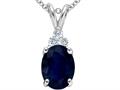 Tommaso Design™ Genuine Sapphire and Diamond Pendant