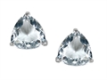 Tommaso Design™ Trillion 6mm GENUINE Aquamarine Earring Studs