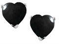 Original Star K™ 7mm Heart Shape Black Onyx Earrings Studs
