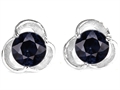 Original Star K™ Round Genuine Black Onyx Flower Earring Studs