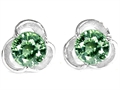 Original Star K™ Round 6mm Simulated Green Sapphire Flower Earring Studs
