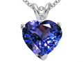 Tommaso Design™ 8mm Simulated Tanzanite And Genuine Diamond Heart Pendant