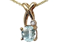 Tommaso Design™ X Shape Designer Inspired Pendant with Diamond and Genuine Checkerboard Cut Aquamarine