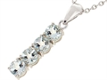 Tommaso Design™ 1inch long Genuine Aquamarine Straight Journey Pendant