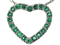 Tommaso Design™ Heart Shaped Pendant with Genuine Emeralds