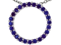 Tommaso Design™ 19mm. Circle Of Love Pendant made with Genuine Quality Sapphire
