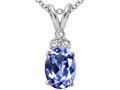 Tommaso Design™ Genuine Tanzanite and Diamond Pendant