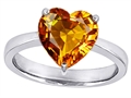Original Star K™ Large 10mm Heart Shape Solitaire Engagement Ring With Simulated Citrine