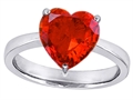Original Star K™ Large 10mm Heart Shape Solitaire Engagement Ring with Simulated Mexican Fire Opal