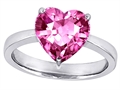 Original Star K™ Large 10mm Heart Shape Solitaire Engagement Ring with Created Pink Sapphire