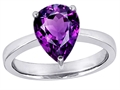 Original Star K™ Large 11x8 Pear Shape Solitaire Engagement Ring With Simulated Amethyst