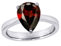 Large Pear Shape Solitaire Engagement Ring With Simulated Garnet