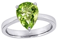 Original Star K™ Large 11x8 Pear Shape Solitaire Engagement Ring With Simulated Peridot