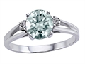 Tommaso Design™ Genuine Aquamarine and Diamond Ring