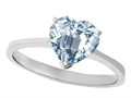 Tommaso Design™ Genuine Aquamarine Heart Shape 8mm Solitaire Engagement Ring