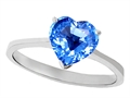 Genuine Blue Topaz Heart Shape 8mm Solitaire Engagement Ring
