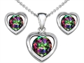 Original Star K™ Genuine Mystic Topaz Heart Earrings with Free Box Set matching Pendant