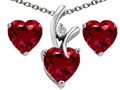Original Star K™ Lab Created Ruby Heart Shape Pendant with Free Box Set matching earrings