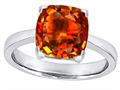Original Star K™ Large 10mm Cushion Cut Solitaire Engagement Ring with Simulated Orange Mexican Fire Opal