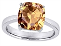 Original Star K™ Large 10mm Cushion Cut Solitaire Engagement Ring With Simulated Imperial Yellow Topaz