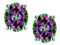 Tommaso Design™ 14k Mystic Rainbow Topaz Oval Earring Studs