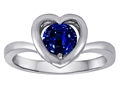 Original Star K™ Heart Engagement Promise of Love Ring with 7mm Round Created Sapphire