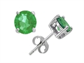 Original Star K™ Small Genuine 4mm Round Emerald Earring Studs