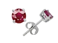 Original Star K™ Small Genuine 4mm Round Ruby Earring Studs