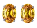 Oval Genuine Citrine Earring Studs