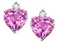 Original Star K™ Heart Shape 7mm Created Pink Sapphire Earrings