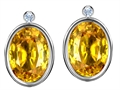 Aaa Grade Genuine Oval Citrine Earring Studs With High Post On Back