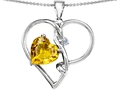 Original Star K™ Large 10mm Heart Shaped Simulated Yellow Sapphire Knotted Pendant