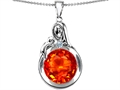Original Star K™ Loving Mother With Child Family Large Pendant With Round 10mm Simulated Mexican Fire Opal