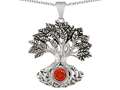 Celtic Love by Kelly Tree Of Life Good Luck Pendant With 7mm Round Simulated Mexican Fire Opal