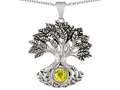 Celtic Love by Kelly Tree Of Life Good Luck Pendant With 7mm Round Simulated Yellow Sapphire